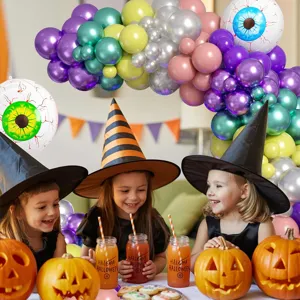 Halloween balloon arch kit purple green giant eyeball balloons spooky party decoration
