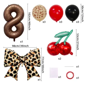 Leopardendruck und Kirsche Ballon Bogen Set Geburtstag Party Dekoration Requisite