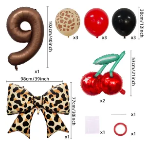 Retro Leo Muster Kirsche Ballon Set für heiße Mädchen Geburtstag Party Dekoration