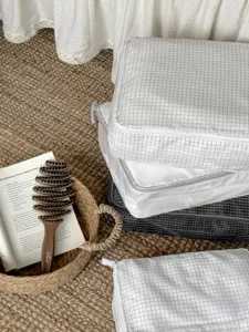 Grid travel storage bags portable luggage packing cubes set lightweight suitcase organizers