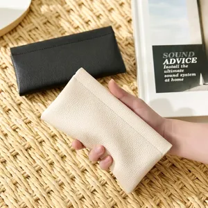 Busta a pressione in pelle PU mini borsa portatile per auricolari cavi portamonete