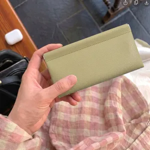 Custodia a molla in pelle PU verde mini borsa portaoggetti portatile cavo auricolare