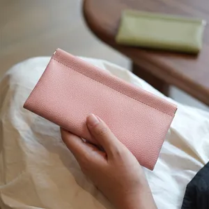 Portamonete in Pelle PU Minimalista Motivo Lychee Custodia per Cavi Auricolari Chiusura Automatica Mini Borsa Portafoglio Morbida Portatile