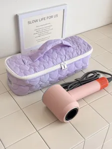 Borsa di stoccaggio trapuntata a cuore per asciugacapelli, custodia da viaggio portatile.