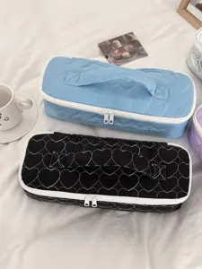 Borsa portaoggetti trapuntata a cuore per asciugacapelli e arricciacapelli, custodia da viaggio.