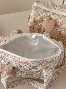 Borsa a mano trapuntata floreale Grande capacità Borsa da viaggio mamma organizer