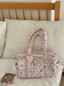 Borsa da viaggio trapuntata floreale grande capacità borsa tote elegante borsa mamma.