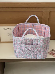 Gepolsterter Blumen Aufbewahrungskorb Tragbarer Faltbarer Stoff Organizer Haushaltsbox