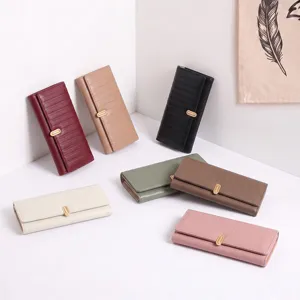 Portefeuille long femme minimaliste élégant rayé pochette design de luxe sac à main