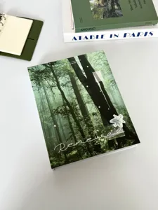 Carpeta de fototarjetas A5 de bosque verde álbum de anillas libro de almacenamiento