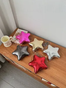 Borsa da Sera in Acrilico a Forma di Stella con Finitura a Specchio Tracolla a Catena Borsetta alla Moda per Donna