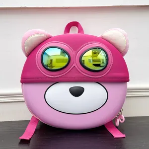 Niedlicher rosa EVA Cartoon Bär Rucksack für Kinder, leichte Vorschul Schultasche.