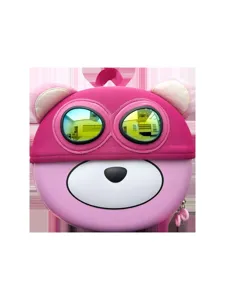 Rosa Cartoon Bär EVA Schale Rucksack Kinder süße Schultasche mit Piloten-Sonnenbrille