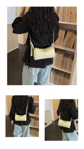 Woven cylinder crossbody bag for women, stylish summer shoulder handbag with chic design.