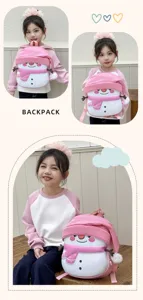 Cute pink EVA snowman children backpack candy color lovely kindergarten school bag for daily use