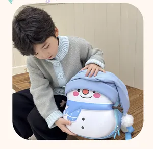 Kids cute snowman EVA backpack candy color school bag for kindergarten outdoor daily use