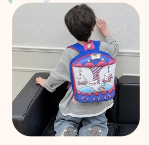 Kinder 3D EVA Cartoon Schulranzen Süßes Karussell Design Leichter Kleinkind Rucksack Jungen Mädchen