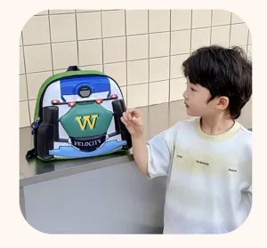 Kids EVA cartoon racing car backpack, lightweight school bag for kindergarten and boys girls.