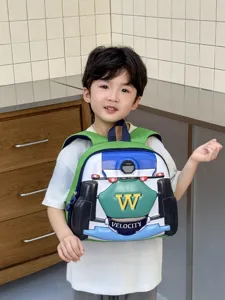 Kids EVA cartoon race car backpack lightweight school bag for boys and girls daily use