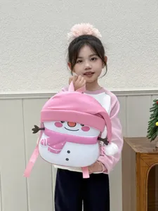 Kids Pink Snowman Shape EVA Backpack Cute Candy Color Children School Bag Casual