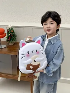 Joli sac à dos chat dessin animé EVA pour enfants, cartable léger pour maternelle.