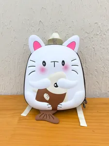 Mignon sac à dos chat dessin animé EVA pour enfants vue de face, cartable léger pour école