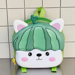 Cute EVA cartoon watermelon backpack for kids, lightweight shell school bag for preschool boys.