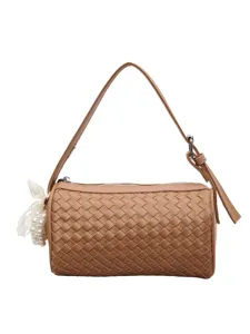 2026 Summer Woven Cylinder Handbag Chic Casual Crossbody Bag Stylish Everyday Purse