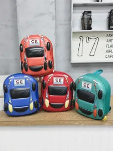 Leuke Kinderen Racewagen Vorm EVA Harde Schaal Lichtgewicht Schoolrugzak Cartoon Kinderen Dagelijkse Reistas