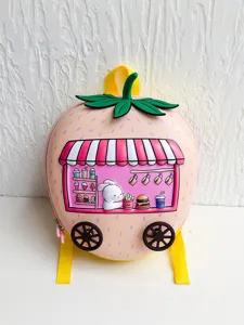 Leuke aardbei EVA rugzak voor kinderen kleuterschool foodtruck schooltas hoofdaanzicht