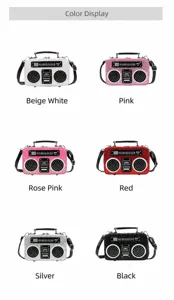 Nahaufnahme der Retro-Boombox-Design Handtasche Farbvarianten, stilvolle Umhängetasche.