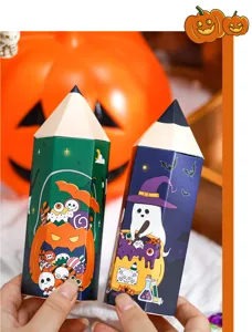 Halloween Süßigkeiten Papiergeschenkboxen bleistiftförmig lustige Partyverpackung neu