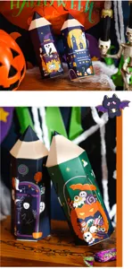 Halloween bleistift förmige papier bonbon schachteln geschenk verpackung party gespenst