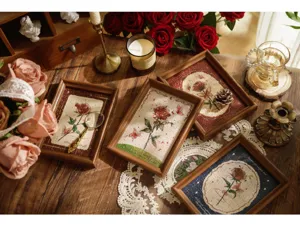 Cadre photo mini puzzle rose vintage decoration de bureau cadeau romantique maison.