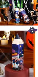 Halloween snoep geschenk verpakking doos creatieve reuze potlood vorm papier doos feest 1st