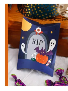 Halloween pillow candy box creative paper gift packaging spooky party treat box decor items