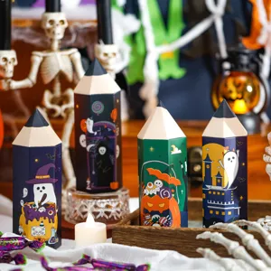 Halloween bleistiftformige geschenkpapierboxen fur susigkeiten, lustige partyverpackung.
