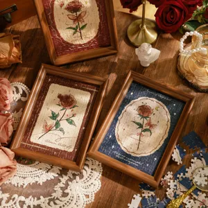 Puzzle rose retro cadre photo decoration de bureau fait main cadeau pour la maison