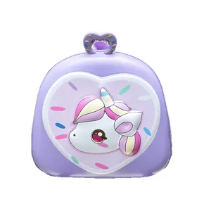 Süßer Einhorn Kinder EVA Hartschalen Rucksack, lila niedliche Cartoon Eitasche für Mädchen.