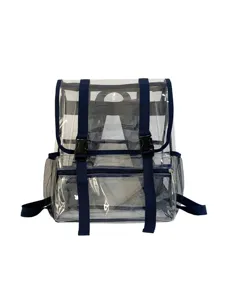 Durchsichtiger PVC Rucksack für Damen und Herren, große Kapazität, Vorderansicht.