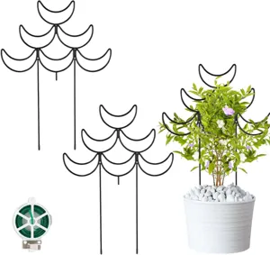 Mondförmige Metall Pflanze Kletterhilfe Stütze Stangen für Garten Topfblumen und Reben Set.