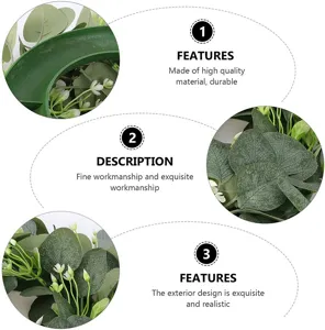 Artificial Eucalyptus Wreath Detail View High Quality Greenery Garland for Home Decor