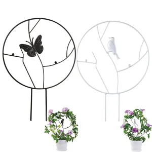 Garten Pflanzen Kletterspalier Metall Stützrahmen Vogel Schmetterling Form Rostfrei Eisendraht Topfblumen Rankenhalter Hof Deko