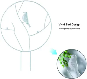 Metall Pflanzen Rankgitter mit Vogel Design Garten Stuetze Kletterhilfe fuer Blumentoepfe