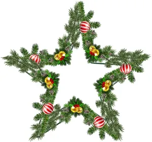 Weihnachts Stern Tannennadel Kranz Eisen Ring Feiertag Hängend Heimdekoration festliche Deko