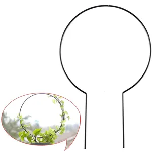 Schwarzer runder Metall Pflanzen-Spalier Garten Stuetze Stab fuer Kletterpflanzen Topf