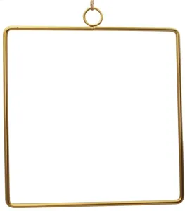 Goldener quadratischer Metallkranz Ring für DIY Blumenarrangement geometrische Wanddeko