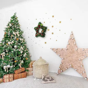 Weihnachten Pentagramm Kranz Eisenring Feiertag Heimtextilien Hängende Ornament Dekoration