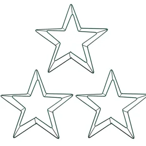 Gruener Draht Stern Rahmen 3er Set fuer DIY Weihnachtsvertraege und festliche Heimdekoration.