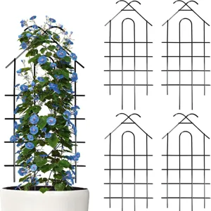 Metal Plant Trellis For Potted Climbing Plants Garden Vine Support Iron Wire Grid For Clematis Ivy Potted Plant Holder